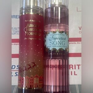 Bath and body works bright Christmas morning & sweet song body